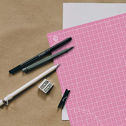 KC GLOBAL A2 (24"x18") Self-Healing Cutting Mat (Pink) - Sturdy, Reversible, Eco-Friendly, Non-Slip. Premium Desk Mat for Crafters, Quilters, and Hobbyist - color: Pink, size: 24"L x 18"W