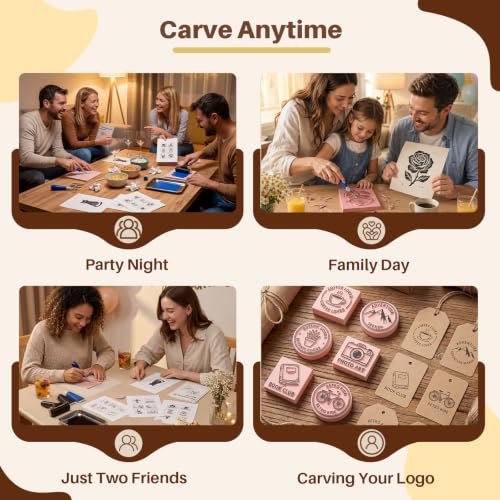 YIPLED 39-Piece Linoleum Carving Tools for Printmaking | Linocut Kit for Beginners – Stamp Carving Set with Lino Tools, Rubber Blocks, Inks & Manual for DIY Cards, Custom Stamp - color: kit-39