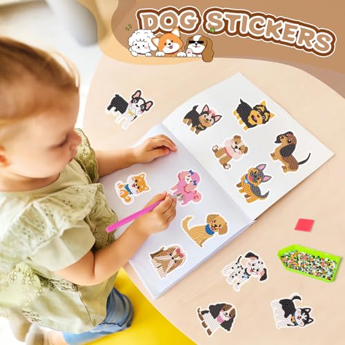Labeol Diamond Art Kits for Kids Boys and Girls Ages 6-8-10-12 Easy to DIY Creative Diamond Art Sticker Craft by Numbers Kits for Kids and Adult Beginners (Puppy) - style: Puppy