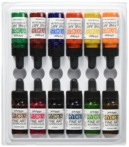 Dr. Ph Martin's Hydrus Watercolor Paint Set of 1/2oz. Bottles-SET 2