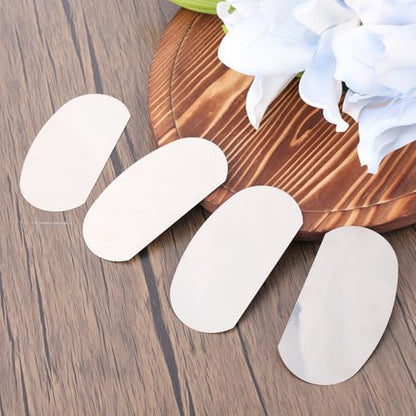 Gosknor 4pcs Pottery Tools Smooth Scraper, Silver Stainless Steel Clay Ribs Oval Modeling Cutter Scraper Clay Sculpting Tools for Ceramics Artists Modeling Potter (Smooth Style) - style: Smooth
