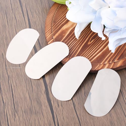 Gosknor 4pcs Pottery Tools Smooth Scraper, Silver Stainless Steel Clay Ribs Oval Modeling Cutter Scraper Clay Sculpting Tools for Ceramics Artists Modeling Potter (Smooth Style) - style: Smooth