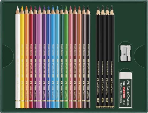 Faber-Castell Polychromos & Pitt Graphite Matte Gift Set, 23 Pieces - style: 23 Count