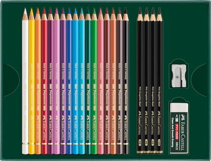 Faber-Castell Polychromos & Pitt Graphite Matte Gift Set, 23 Pieces - style: 23 Count