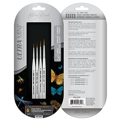 Silver Brush Limited Ultra Mini Ultimate Round Paintbrush Set, 4pc - color: Designer Round Set, size: 4 Pc