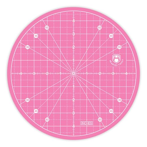 10"x10" Round Rotating Cutting Mat, Self Healing Mat with 360-Degree Rotation & Anti-Slip Base, Sewing Board Cutting Mat Perfect for Fabric Quilting Leather Hobby Project, Pink - color: Pink, size: 10"L x 10"W