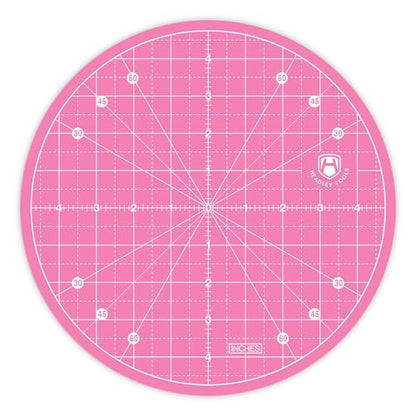 10"x10" Round Rotating Cutting Mat, Self Healing Mat with 360-Degree Rotation & Anti-Slip Base, Sewing Board Cutting Mat Perfect for Fabric Quilting Leather Hobby Project, Pink - color: Pink, size: 10"L x 10"W