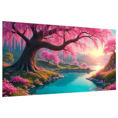 JOOZ Large Diamond Art Kits for Adults, Sakura Gem Painting 27.5x15.7 Inch - color: Sakura 036