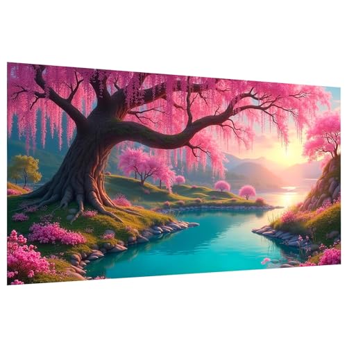 JOOZ Large Diamond Art Kits for Adults, Sakura Gem Painting 27.5x15.7 Inch - color: Sakura 036