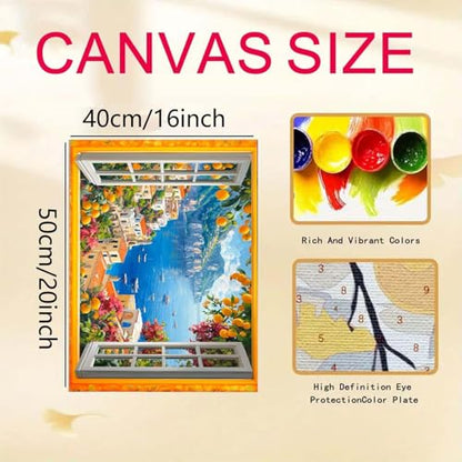 niurenmaoyi Scenery Paint by Numbers Kit for Adult Beginner,20X16in - color: Adults' Paint-By-Number Kits-0521-03