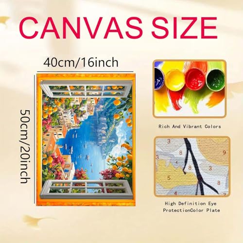 niurenmaoyi Scenery Paint by Numbers Kit for Adult Beginner,20X16in - color: Adults' Paint-By-Number Kits-0521-03