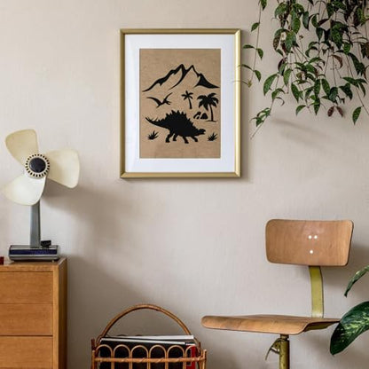 80 Pcs 5 x 5 Inch Stencils for Painting on Wood, Reusable Dinosaur Animal Mountain Plastic Stencils DIY Craft Paint Template Set for Wall Card Rock Home Decor - style: Dinosaur