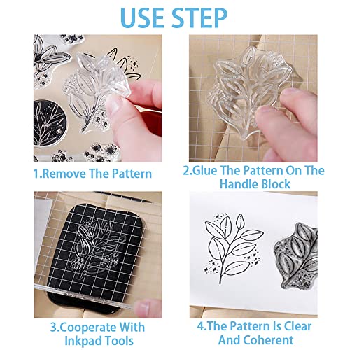 4 Themes 34Pcs Clear Stamps, Retro Rubber Clear Stamp, Transparent Silicone Stamps Seal for DIY Scrapbooking Card Making Decoration, Style A - style: Style A