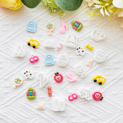 Daily Icon Polymer Clay Cutters Set – Molds, Clay Cutters for Polymer Clay, Clay Earring Tools - color: N color