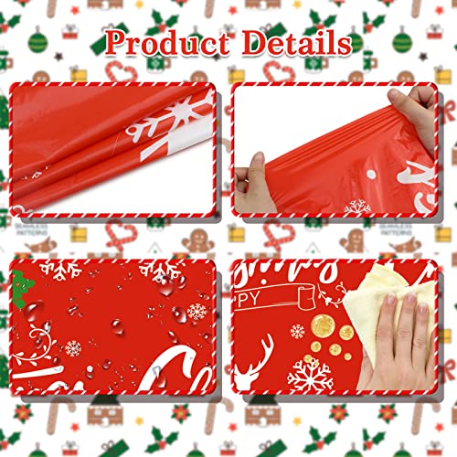 3 Pack Christmas Tablecloth, Disposable Plastic Christmas Table Cloth