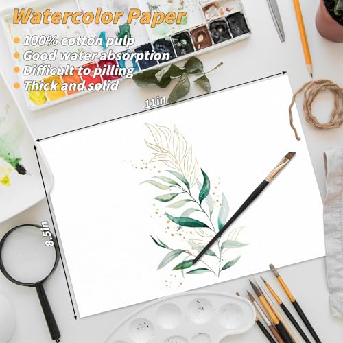 150 Sheets 100% Cotton Watercolor Paper Bulk -140LB/300GSM Art Paper-8.5 x 11 inch Painting & Craft Paper, Finger Paints, Watercolor, Tempera, Drawing, Art Room & Home School Crafts - style: 8.5x11in-140LB/300GSM