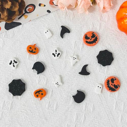 Xaekicr 10PCS Halloween Polymer Clay Cutters Set - Pumpkin Ghost Witch Hat Spider Web Shapes for DIY Earrings - Clay Cutters Clay Earring Cutters Clay Tools - color: F color