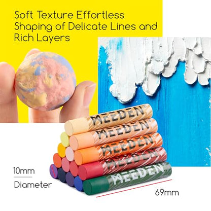 MEEDEN 72 Vibrant Colors Soft Oil Pastels + 140lb/300gsm 9"x 12" Oil Pastel Paper for Artist Beginner Adult - Smooth Oil Pastel Crayons for Art Supplies, Painting, Drawing, Blending, Layering, Shading