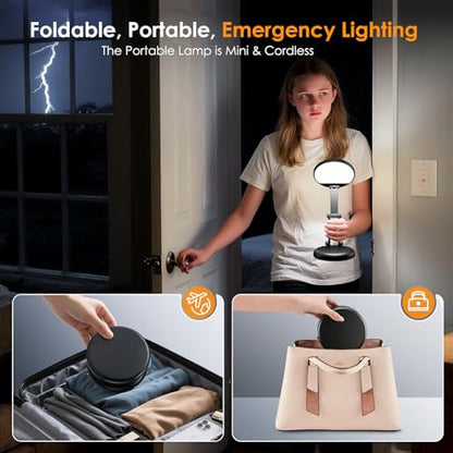 One Fire Cordless Lamp, 3600mAh Battery Operated Lamp, Rechargeable Lamp - color: Black