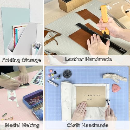 iMAT Flip Cutting Mat A2. Double-Sided, Foldable, CM Grid, Light Green