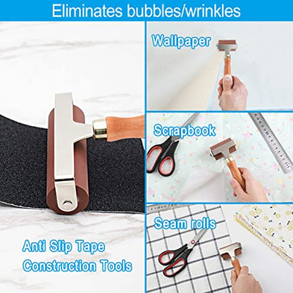 Soft Rubber Roller, Brayer Ideal for Anti Skid Tape Construction Tools, Print, Ink and Stamping Tools(2.5-Inch, Brown) - size: 2.5-Inch