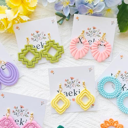 Geometric Pattern Polymer Clay Cutters Set – Molds and Clay Cutters for Polymer Clay, Clay Earring Tools - color: D color