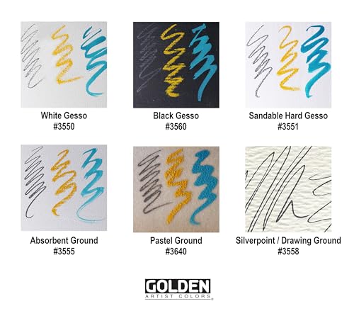 GOLDEN Gesso, 32 fl. oz. Jar, Professional Acrylic Gesso, Opaque