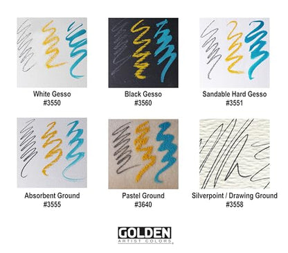 GOLDEN Gesso, 32 fl. oz. Jar, Professional Acrylic Gesso, Opaque