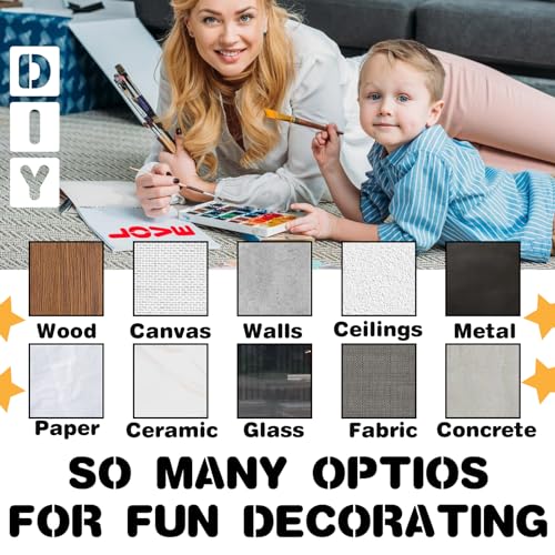 BAMIDELE 1 Inch Letter and Number Stencils, 36 Pcs Reusable Plastic Alphabet Spray Paint Stencils for Painting on Wood, Wall, Fabric, Rock, Chalkboard, Door Porch, Signage, DIY Craft Decoration - size: 1 Inch