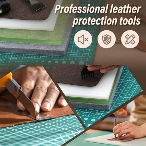4 Pcs Leather Punch Pad, Leather Cutting Mat Circle Cutter Supplies