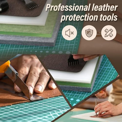 4 Pcs Leather Punch Pad, Leather Cutting Mat Circle Cutter Supplies
