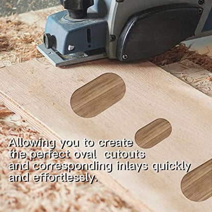 Pack of 4 Oval Inlay Template Set Router Templates for Woodworking Router Jig Templates Decorative Templates - style: 1/4 Thick Oval