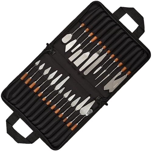 MEEDEN Artist Painting Knife Set: 25Pcs Assorted Stainless Steel Palette Knives with Wooden Handle - Art Supplies for Adults, Beginners, Students, Professional Artists - style: 25pcs