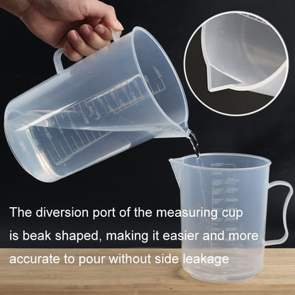 2 Pieces Plastic Measuring Cups with Handle Clear Measuring Cup Plastic Beaker Cups Plastic Graduated Cup Multipurpose Mixing Cups for Kitchen Experiment Mixing Paint Epoxy Resin, 250ml-300ml