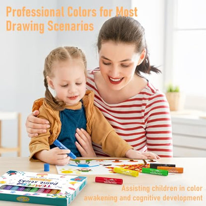 JUPITEARTH Tempera Paint Sticks for Kids, Quick Drying, 24 Colors - color: 24 Colors (Classic, Neon, Metallic)