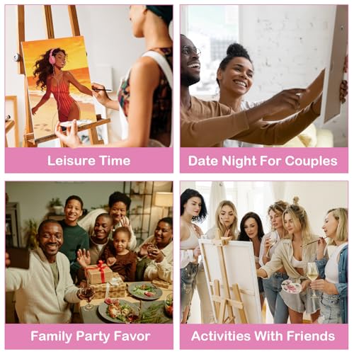 Nuberlic 10Pcs Pre Drawn Canvas to Paint for Adults Sip n Paint Hot Girl Hawaii Summer Theme Painting Kits Pre Stretched Canvas Girls Night Out Outline Boards for Beginners Students Party Favor 8x10 - size: 8x10, style: Hot Girls Summer