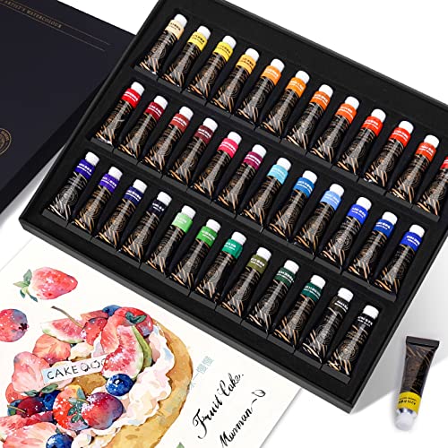 Paul Rubens Artist Watercolor Paint Set,36 * 5 ml Vibrant Colors, Watercolor Tubes for Profesional Artists&Hobbists, Art Supplies for Watercolor Painting, Comic, Illustration, Decoration - color: 36 color