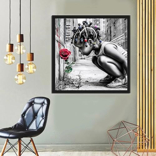 Jiqinsiye Girl Adults Paint by Number Kits,Flowers Painting by Number Kits on Canvas,Large Color by Numbers Adult Watercolor Gifts for Friends Wall Decor - color: girl