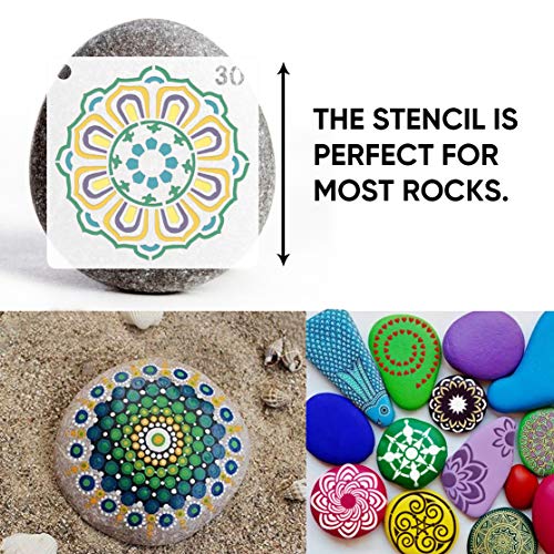 36 PCS Reusable Mandala Stencils for Painting Rocks Wood Canvas Fabric Glass Pottery Art Projects - color: Mandala