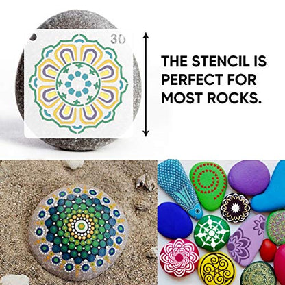 36 PCS Reusable Mandala Stencils for Painting Rocks Wood Canvas Fabric Glass Pottery Art Projects - color: Mandala