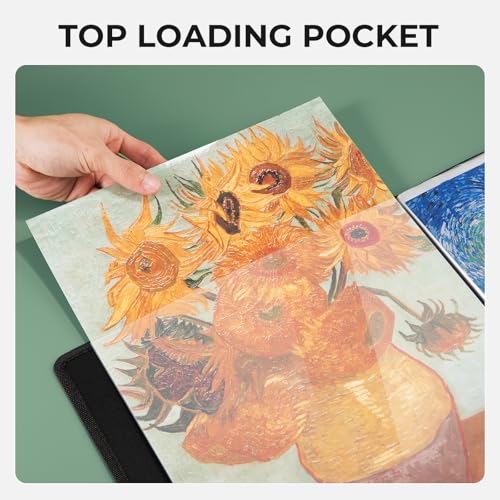 Nicpro 11x14 Art Portfolio Folder, 30 Pockets Display 60 Pages Art Painting Portfolio Binder with Clear Plastic Sleeves, Presentation Storage Book for Artists Artwork Drawing - (Black) - size: 11"x14"