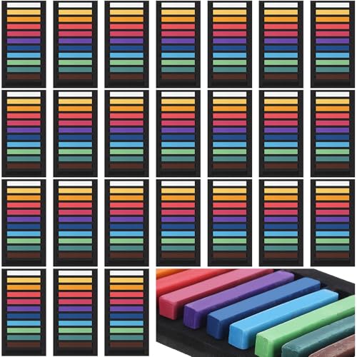 Watersay 288 Pcs Soft Chalk Pastels for Artists Color Pastels Set 12 Assorted Colors Square Chalk Sticks 2.36 Inches 24 Boxes Art Drawing Painting Supplies for Parties, Donations, 60 mm - size: 60 mm