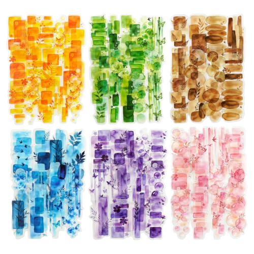 120 Pcs Abstract PET Stickers for Scrapbook Journaling - color: Abstract Color Washes