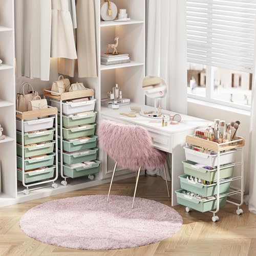 APEXCHASER Rolling Craft Storage Cart with 6 Drawers, Art Cart,Green - color: Green, size: 6-Drawers