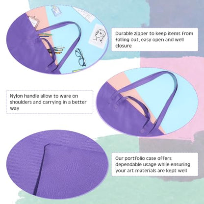 Abbylike 1 Pcs 48x36 Inch Art Portfolio Bag Purple Large Waterproof Nylon - color: Purple, size: 48 x 36 Inch