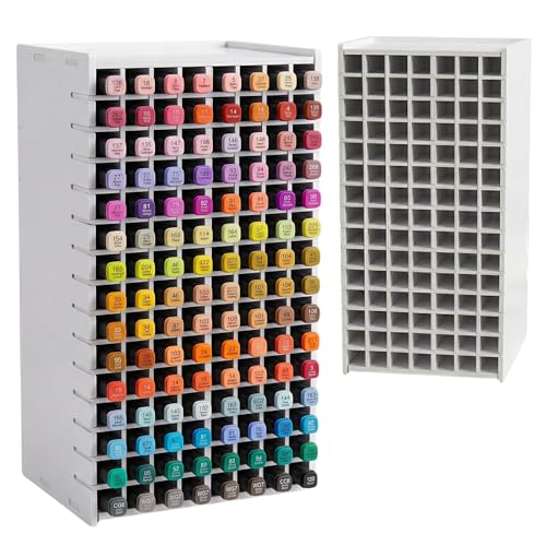 Marker Organizer Storage Holder for Desk, 120 Slots Marker Holder Organizer, Alcohol Color Pen Storage, Stackable Marker Storage Trays, Pen and Color Pen Organizer, Art Supplies