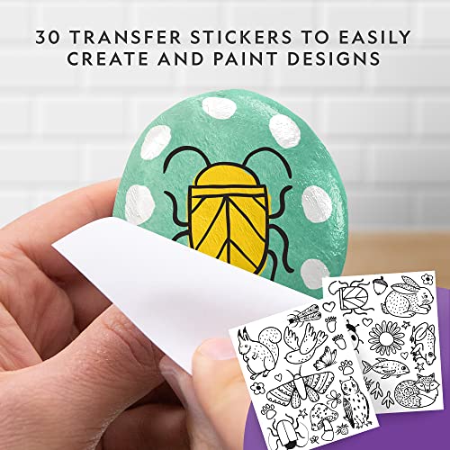 National Geographic Rock Painting Arts and Crafts Activity Kit for Kids | 15 River Rocks, 10 Paint Colors, Brushes and Art Supplies, Outdoor Craft Activity, Creative Play, Birthday Gift - style: Animal Fun