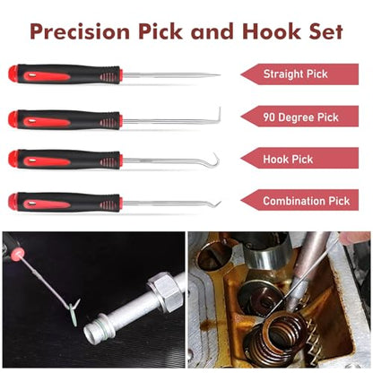 JNLK 352pcs Trim Removal Tool, Pry Tool, Door Panel Removal Tool Kit, Clip Tool, Fasteners Removal Tool with Car Retainer Body Clips Set, red - color: Red