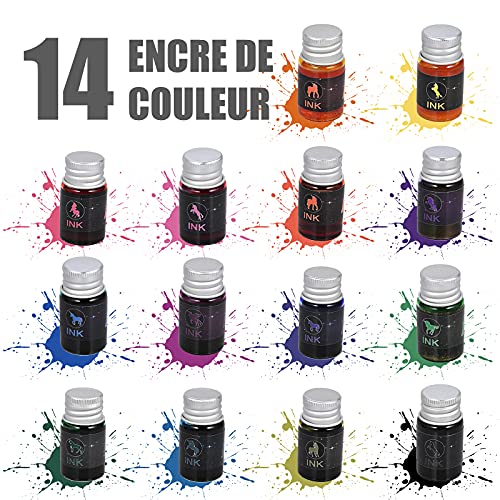 GOLDGE 19 Pieces Glass Dip Pen Ink Set