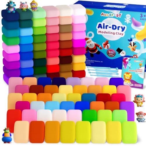 Aestd-ST Air Dry Clay 102 Colors, Modeling Clay for Kids, DIY Magic Clay - color: 102 Colors